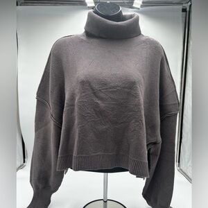 New MEROKEETY Women's Turtleneck Cropped Oversized sweater.‎ Grey size L